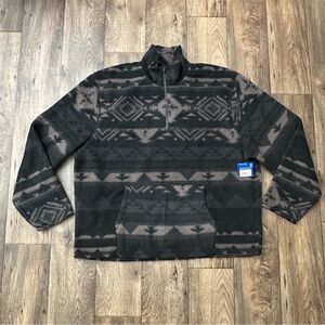 Arizona Fleece Sherpa 1/3 Zip Sweater Young Men Size XXL Black Tribal